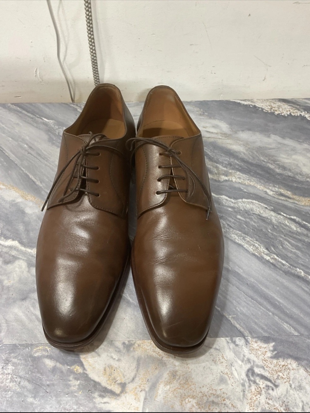 Boss Men’s Brown Leather Derby Oxford Lace Up Shoes Size 11